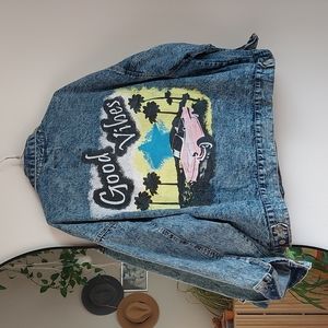 Acid Wash Painted Denim Jacket